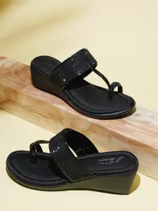 JM Looks Black Platform Sandals