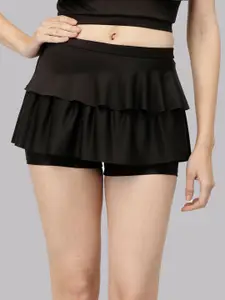 CUKOO Comfort Fit Mid-Rise Frill Swim Skirt