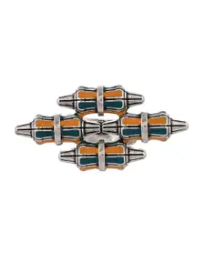 Voylla Zulu Amahle Silver-Plated Oversized Enameled Ring