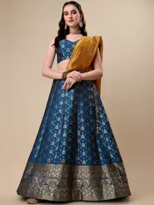 Momina Fashion Teal Ready to Wear Lehenga & Unstitched Blouse With Dupatta