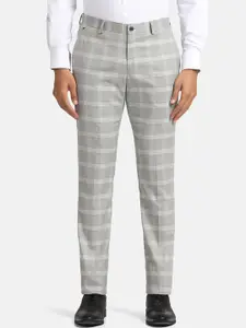 Blackberrys Men B-91 Checked Low-Rise Easy Wash Formal Trousers