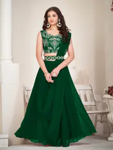 KALINI Green Embroidered Ready to Wear Lehenga & Unstitched Blouse With Dupatta