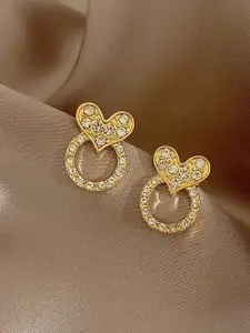 VAGHBHATT Gold-Plated Stone Studded Studs Earrings
