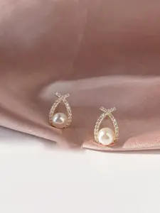 FIMBUL Gold-Plated Stone-Studded Earrings