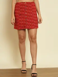 Trend Arrest Geometric Printed A-Line Skirt