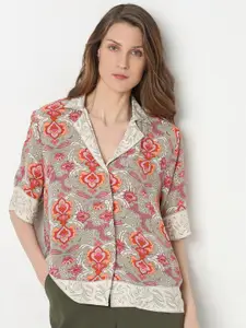 Vero Moda Ethnic Motifs Printed Cuban Collar Casual Shirt