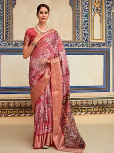 Mitera Red Paisley Silk Blend Designer Sungudi Saree