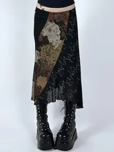 StyleCast Printed Peplum Midi Skirt