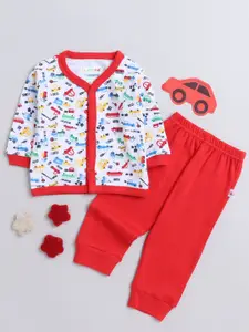 BUMZEE Infant Boys Printed Pure Cotton Jabla & Pyjama Night suit