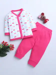 BUMZEE Infant Girls Conversational Printed Night suit