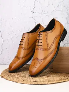 birgos Men Textured Formal Slip On Shoes