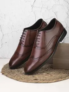 birgos Men Textured Formal Slip On Shoes