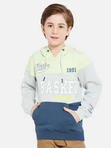 Octave Boys Colourblocked Hooded Fleece Pullover Sweatshirt