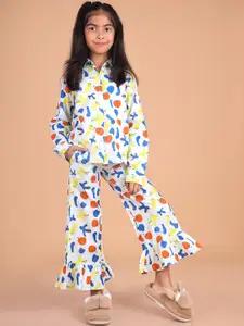 misbis Girls Conversational Printed  Pure Cotton Night suit
