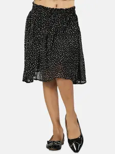 KiddoPanti Girls Printed Flared Mini Skirt