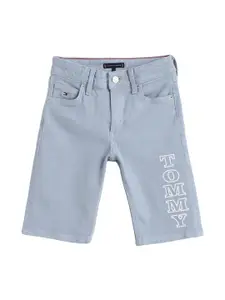 Tommy Hilfiger Boys Blue Printed Denim Shorts
