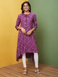 Globus Floral Printed Thread Work Indie Prints Kurta