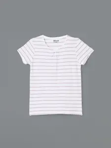 Fame Forever by Lifestyle Striped Pure Cotton T-shirt