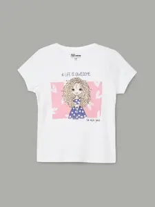 Fame Forever by Lifestyle Girls White Printed T-shirt