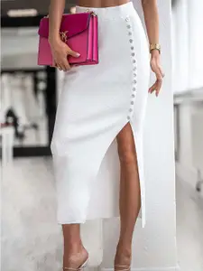 KPOP White Straight Skirt