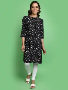 V-Mart Geometric Printed Round Neck Straight Kurta