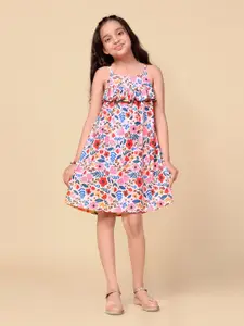 FASHION DREAM Multicoloured Floral Print Ruffled A-Line Dress