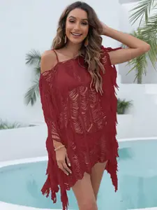 Addery Mesh Patterned Cover Up Top