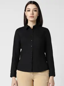 Van Heusen Woman Cotton Spread Collar Long Sleeves Formal Shirt
