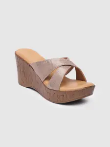 Inc 5 Women Metallic Abstract Print Wedge Sandals