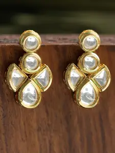 KARATCART Gold-Plated Contemporary Drop Earrings