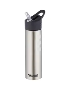 Dubblin Gripper Silver Toned & Black Stainless Steel BPA Free Water Bottle 750 ML