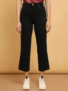 Wrangler Women Black Straight Fit High-Rise Jeans