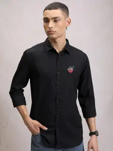 KETCH Men Black Slim Fit Casual Shirt