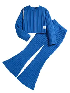 StyleCast Girls Blue Striped Top with Palazzos