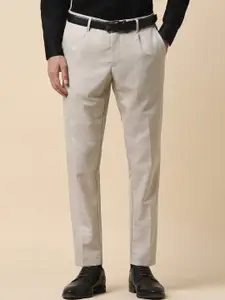 Allen Solly Men Slim Fit Mid-Rise Pleated Formal Trousers