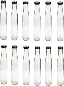 Afast Transparent 12 Pieces Glass Water Bottles 500 ML Each