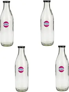Afast Transparent 4 Pieces Glass Water Bottles 1L
