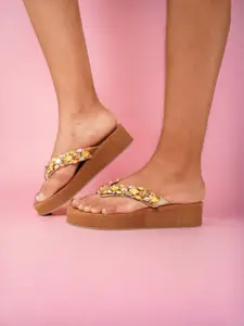 Bella Rosa Embellished Open Toe Flatform Heels