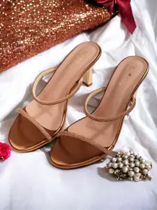 Bella Rosa Embellished Open Toe Kitten Heels