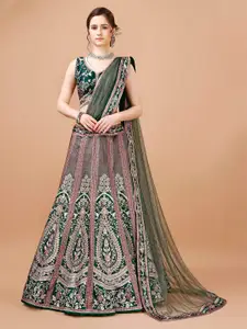 SAPTRANGI Printed Ready To Wear Lehenga & Blouse With Dupatta