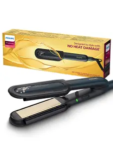Philips No Heat Damage Hair Straightener BHS507/40 with Vitamin E & Moroccan Oil-Navy Blue