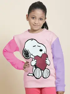 Kids Ville Girls Peanuts Printed Pullover Sweatshirts