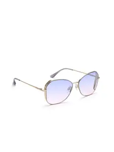 IDEE Women Pink Lens & Gold-Toned Butterfly Sunglasses with UV Protected Lens