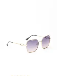 IDEE Women Pink Lens & Gold-Toned Round Sunglasses with UV Protected Lens