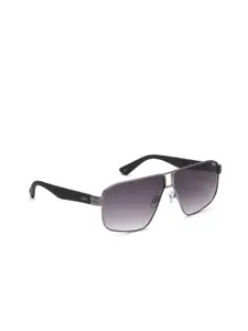 IDEE Men Grey Lens & Gunmetal-Toned Round Sunglasses with UV Protected Lens
