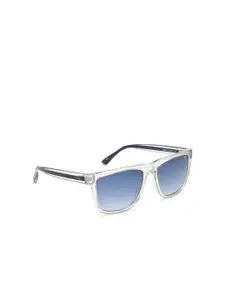 IDEE Men Blue Lens & White Round Sunglasses with UV Protected Lens