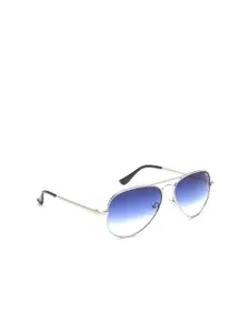 IDEE Men Blue Lens & Silver-Toned Round Sunglasses with UV Protected Lens