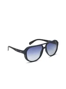 IDEE Men Blue Lens & Blue Round Sunglasses with UV Protected Lens