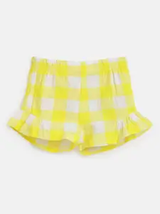 Chicco Girls Checked Cotton Shorts