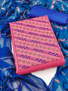 MANVAA Embroidered Glaze Cotton Unstitched Dress Material